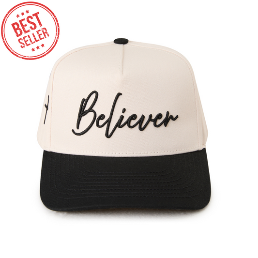 "BELIEVER" Signature Cream & Black Hat