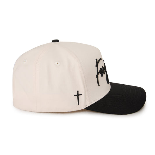 "FORGIVEN" Signature Hat [Cream & Black}