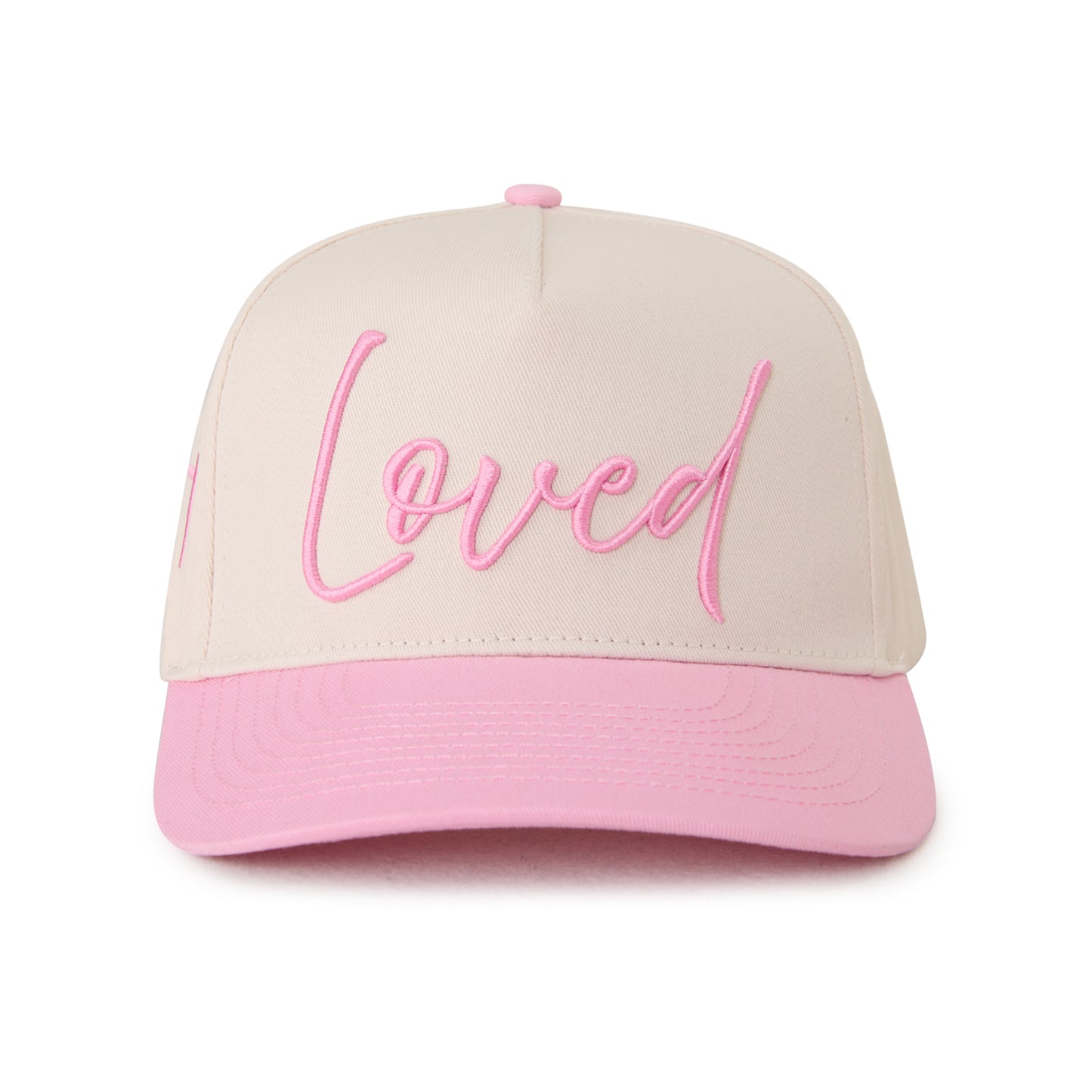 "LOVED" Signature Hat [Cream & Pink]