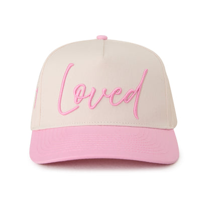 "LOVED" Signature Hat [Cream & Pink]