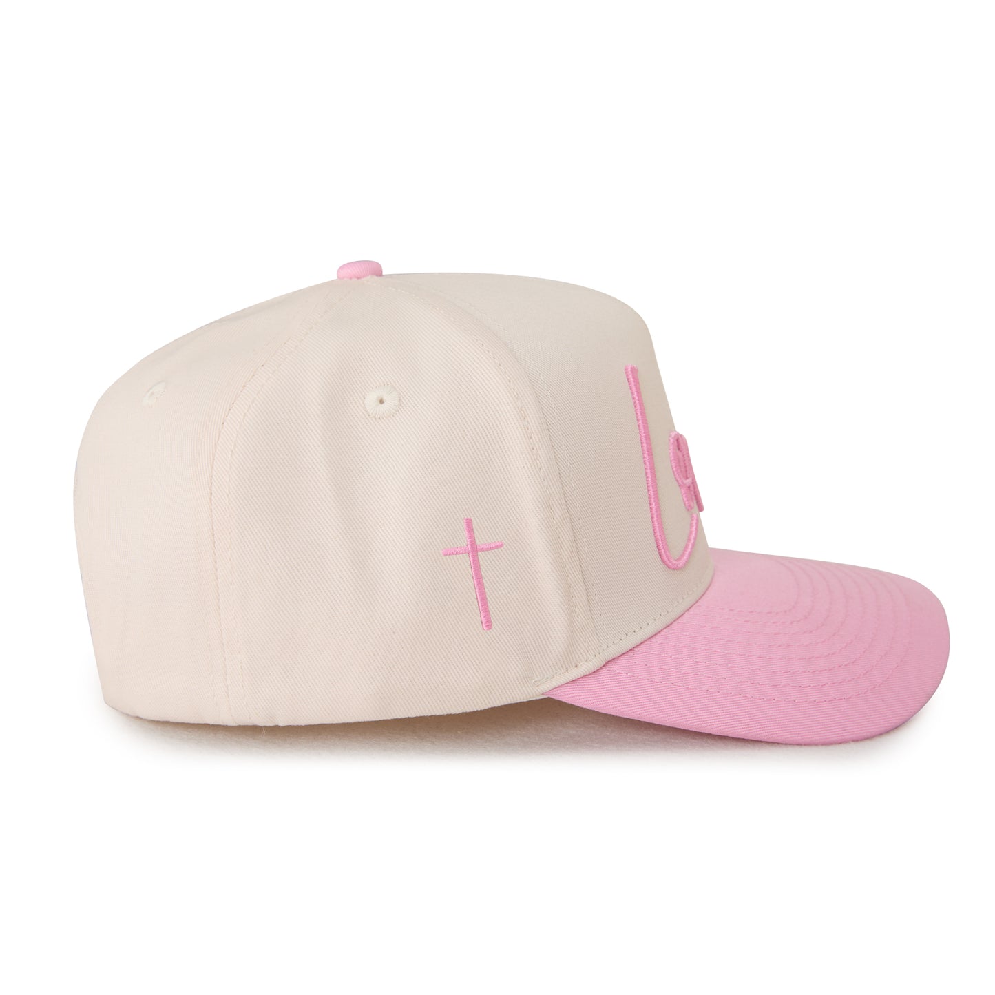 "LOVED" Signature Hat [Cream & Pink]