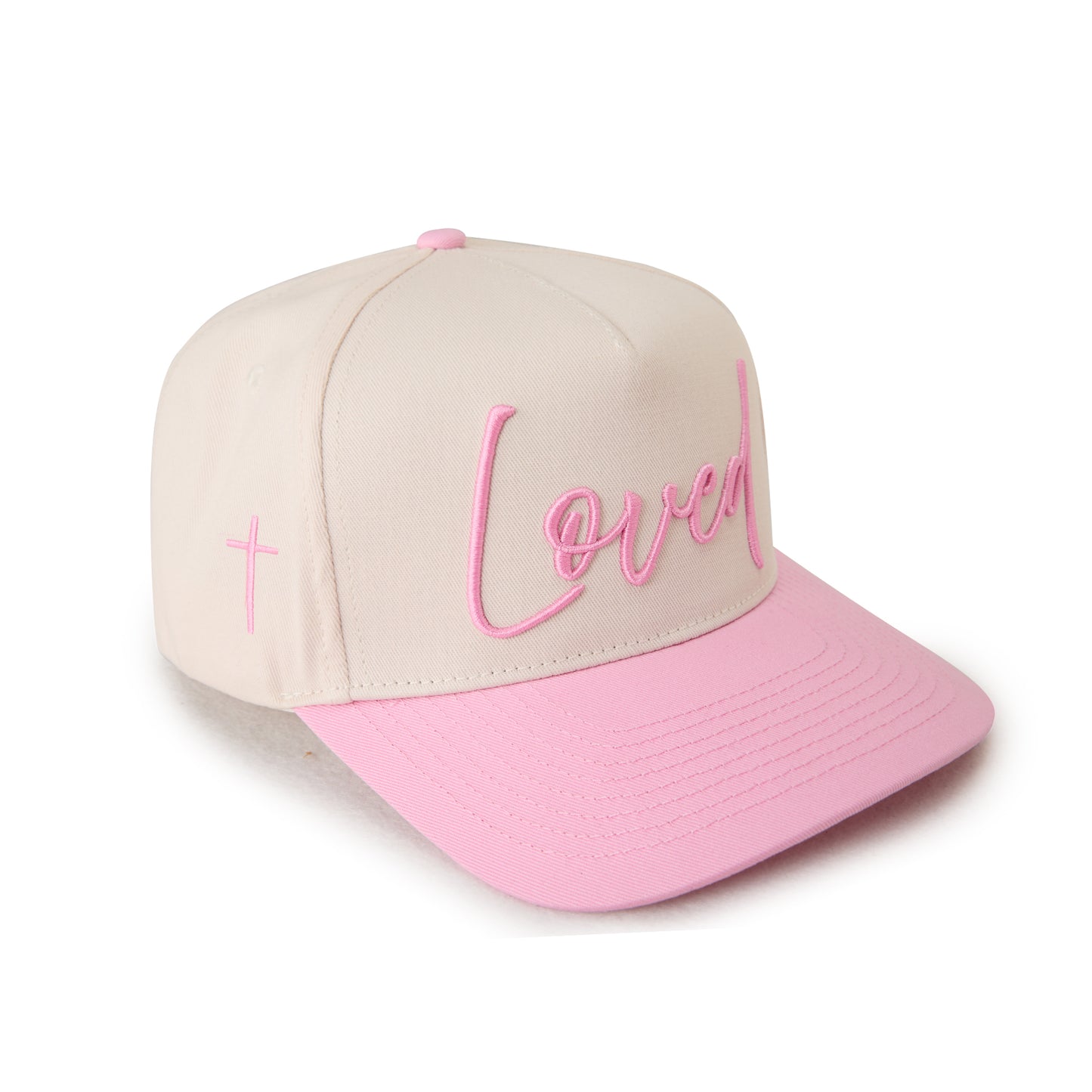 "LOVED" Signature Hat [Cream & Pink]