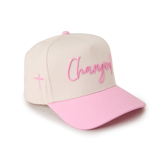 "CHANGED" Signature Hat [Cream & Pink]