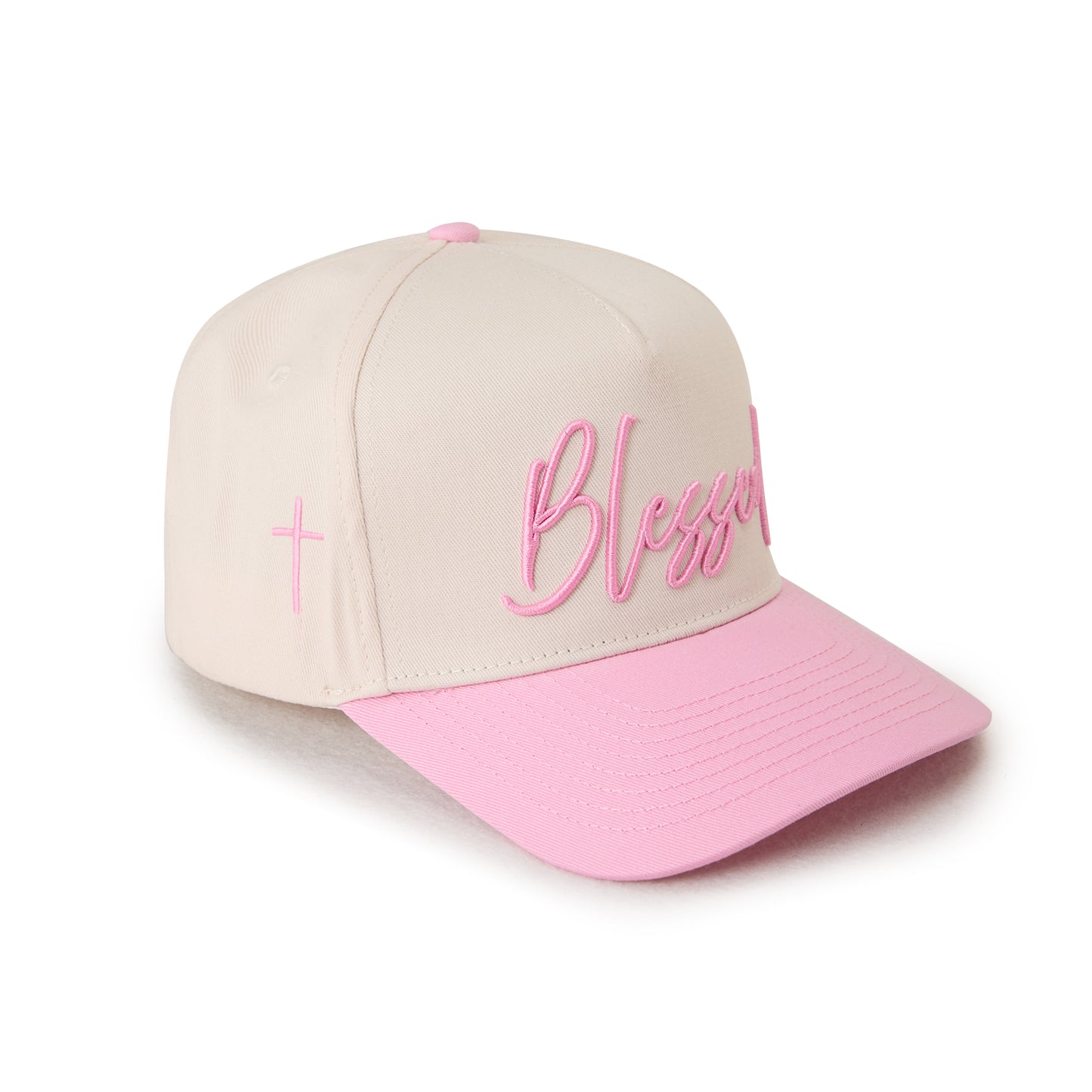 "BLESSED" Signature Hat [Cream & Pink]