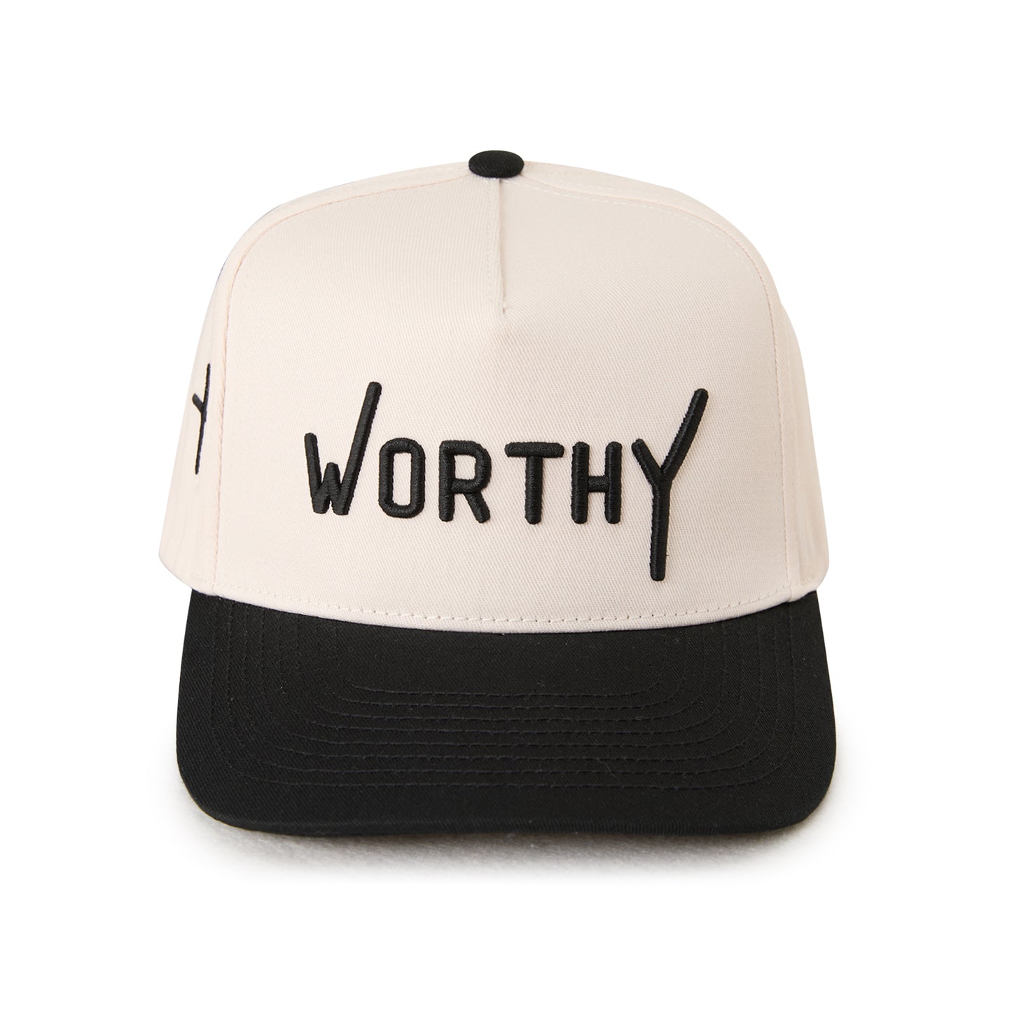 "WORTHY" Signature Hat [Cream & Black]