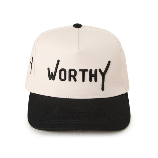"WORTHY" Signature Cream & Black Hat
