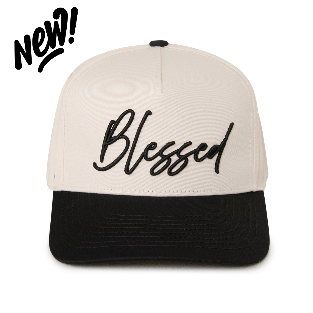 "BLESSED" Signature Hat [Cream & Black]